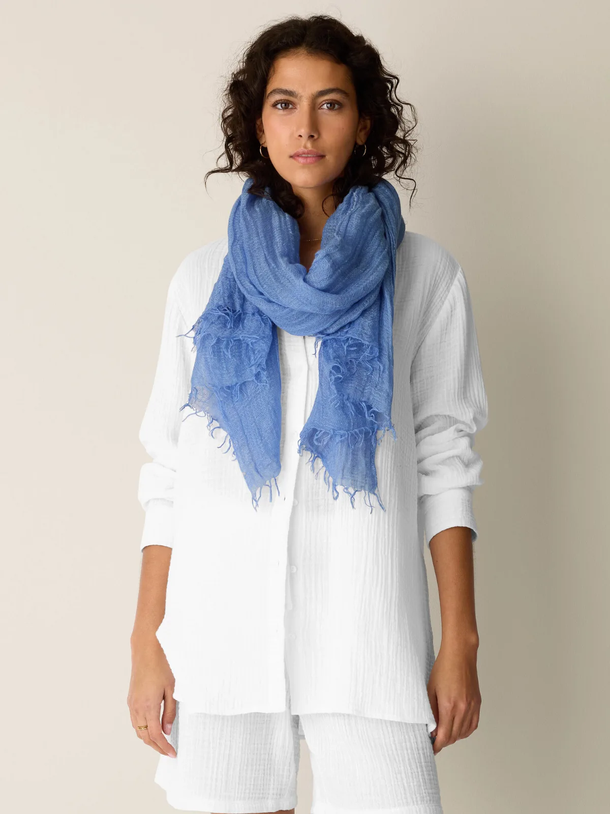 Textured Linen Blend Scarf
