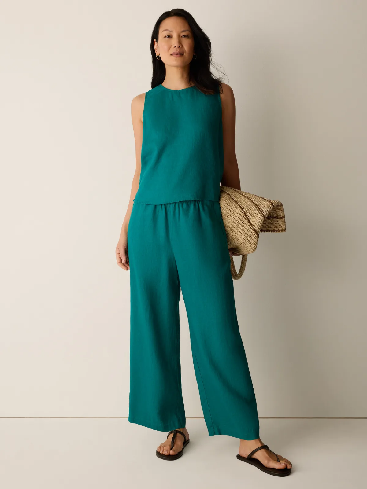 Organic Linen Wide-Leg Pant by EILEEN FISHER