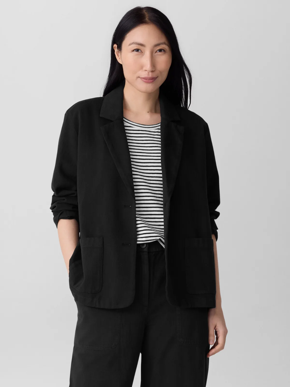 Garment-Dyed Utility Cotton Blazer
