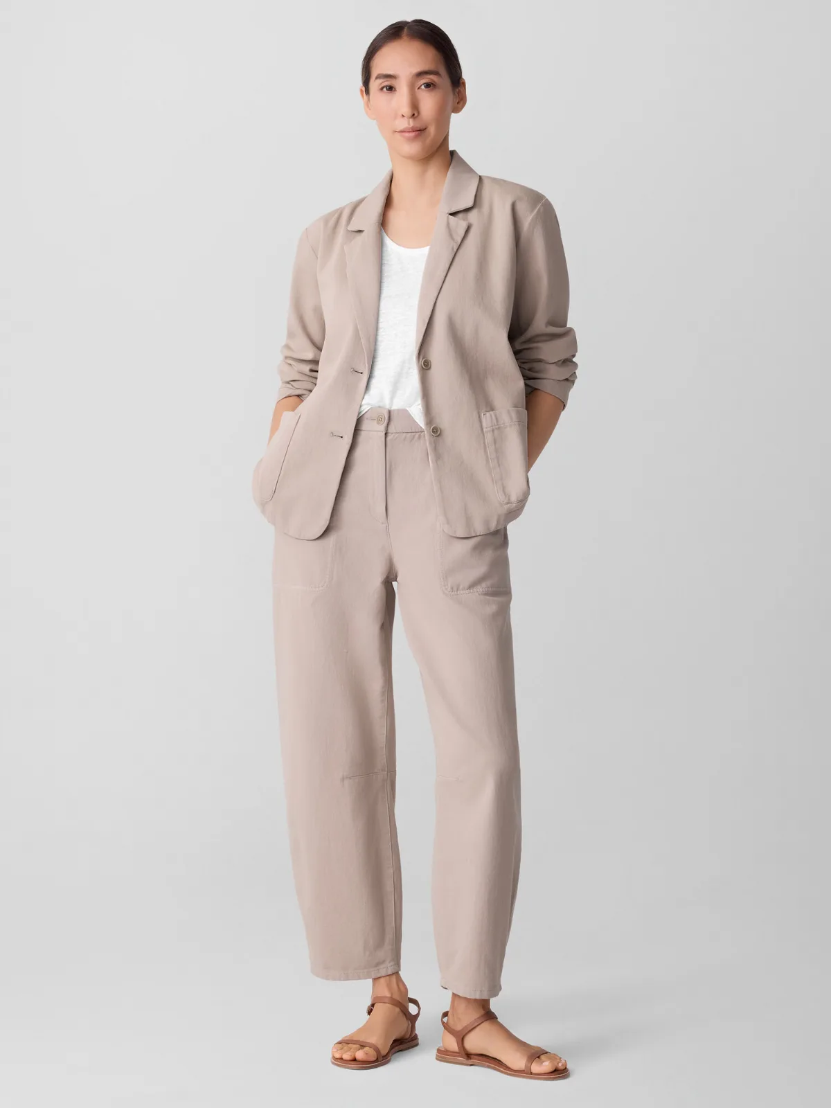 Garment-Dyed Utility Cotton Blazer