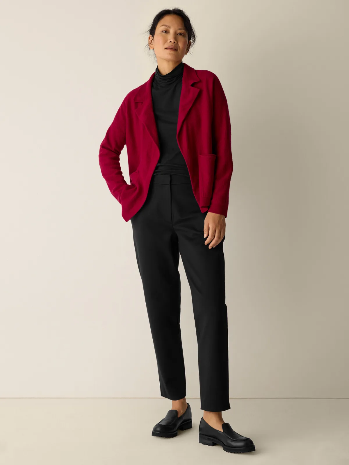 Washable Flex Ponte Tapered Trouser Pant by EILEEN FISHER
