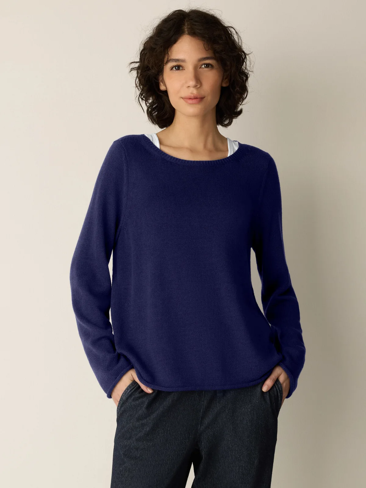 Peruvian Cotton Blend Bateau Neck Top