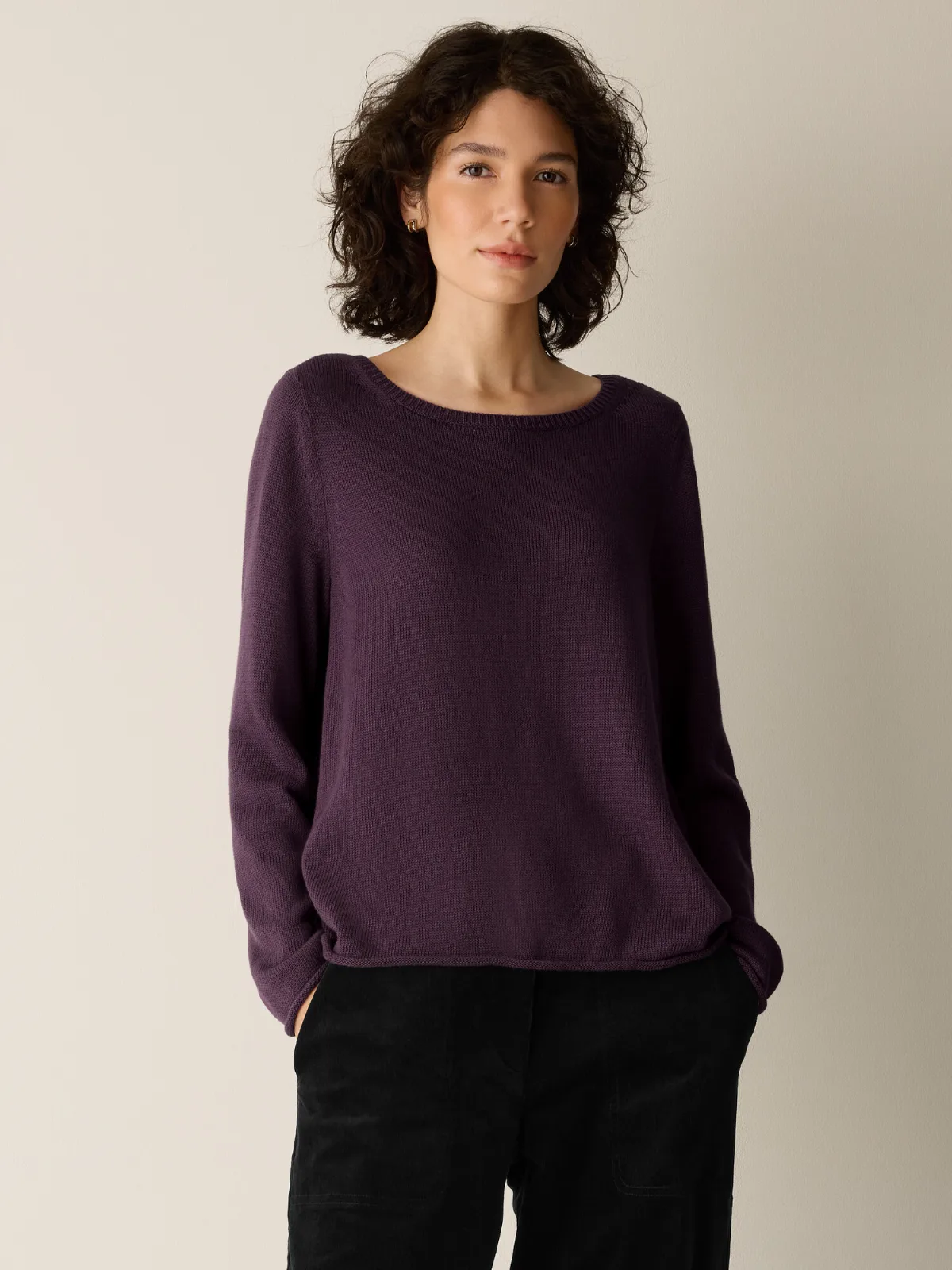 Peruvian Cotton Blend Bateau Neck Top