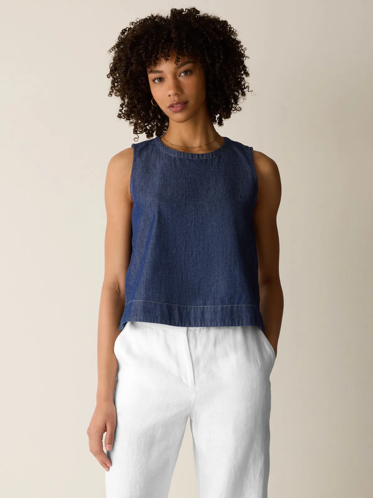 Lightweight Organic Cotton Denim Shell by EILEEN FISHER