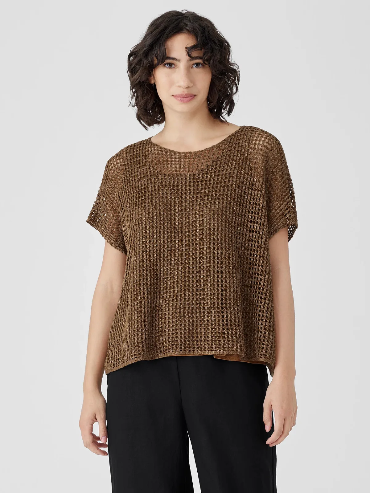 Organic Linen Delave Bateau Neck Top
