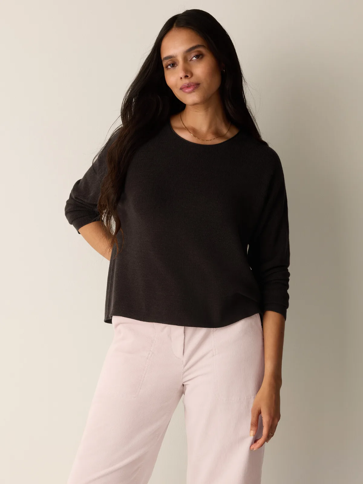 Superfine Merino Crew Neck Top in Regenerative Wool