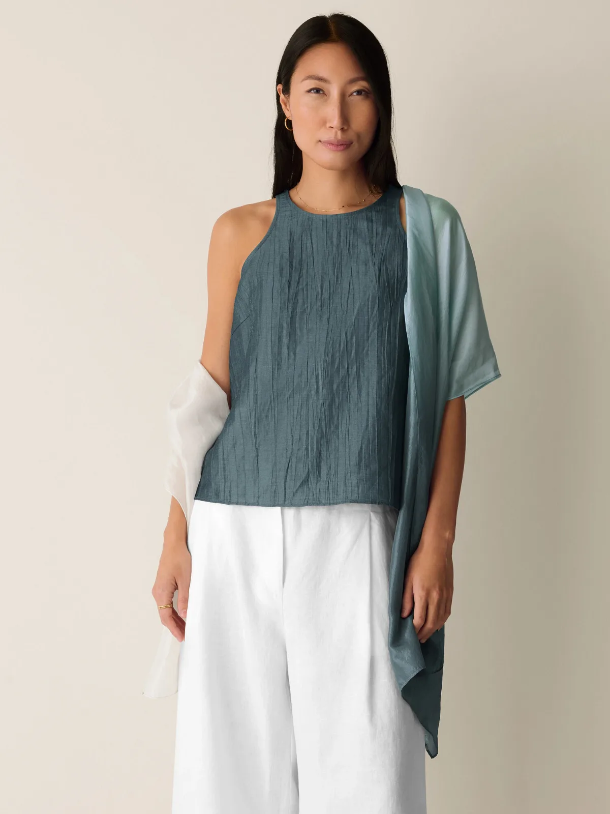 Hand-Dyed Organic Silk Scarf by EILEEN FISHER