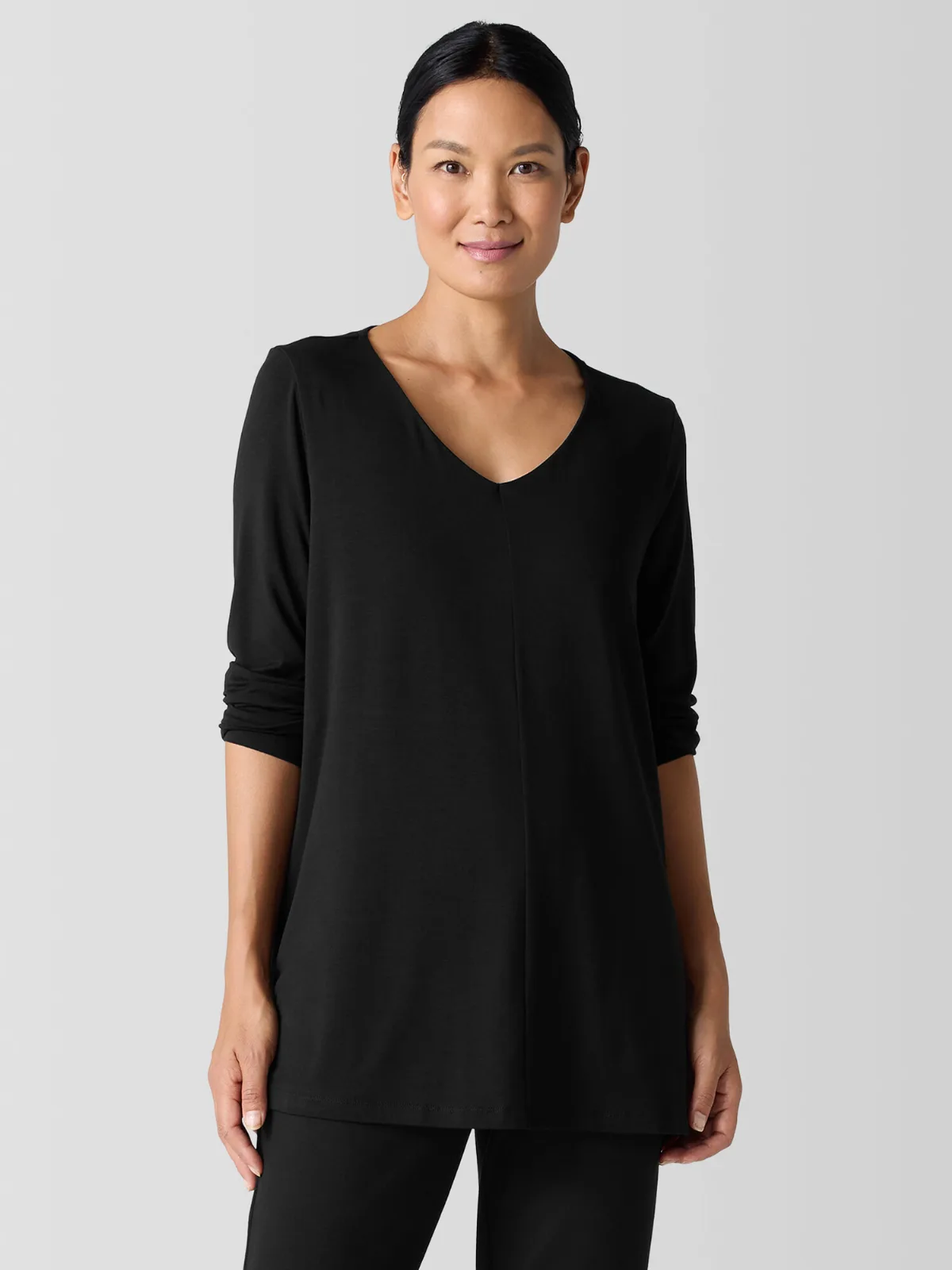 Fine Jersey V-Neck Long Top
