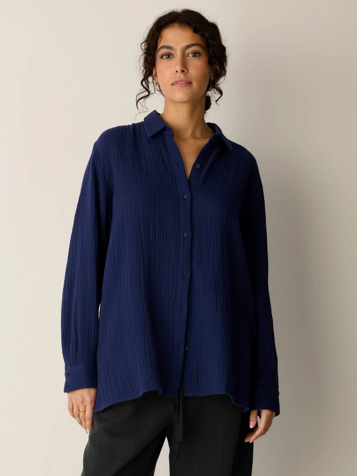 Organic Cotton Lofty Gauze Classic Collar Shirt