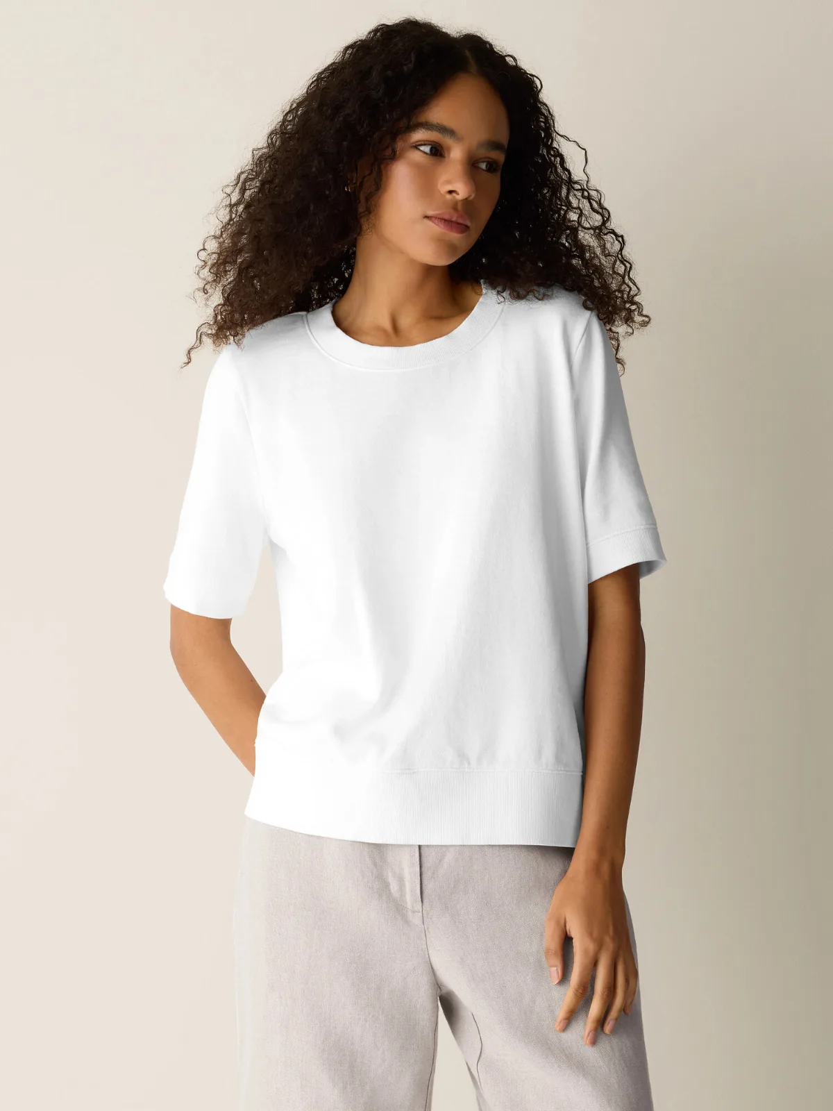 Garment-Dyed Organic Cotton Terry Wedge Tee