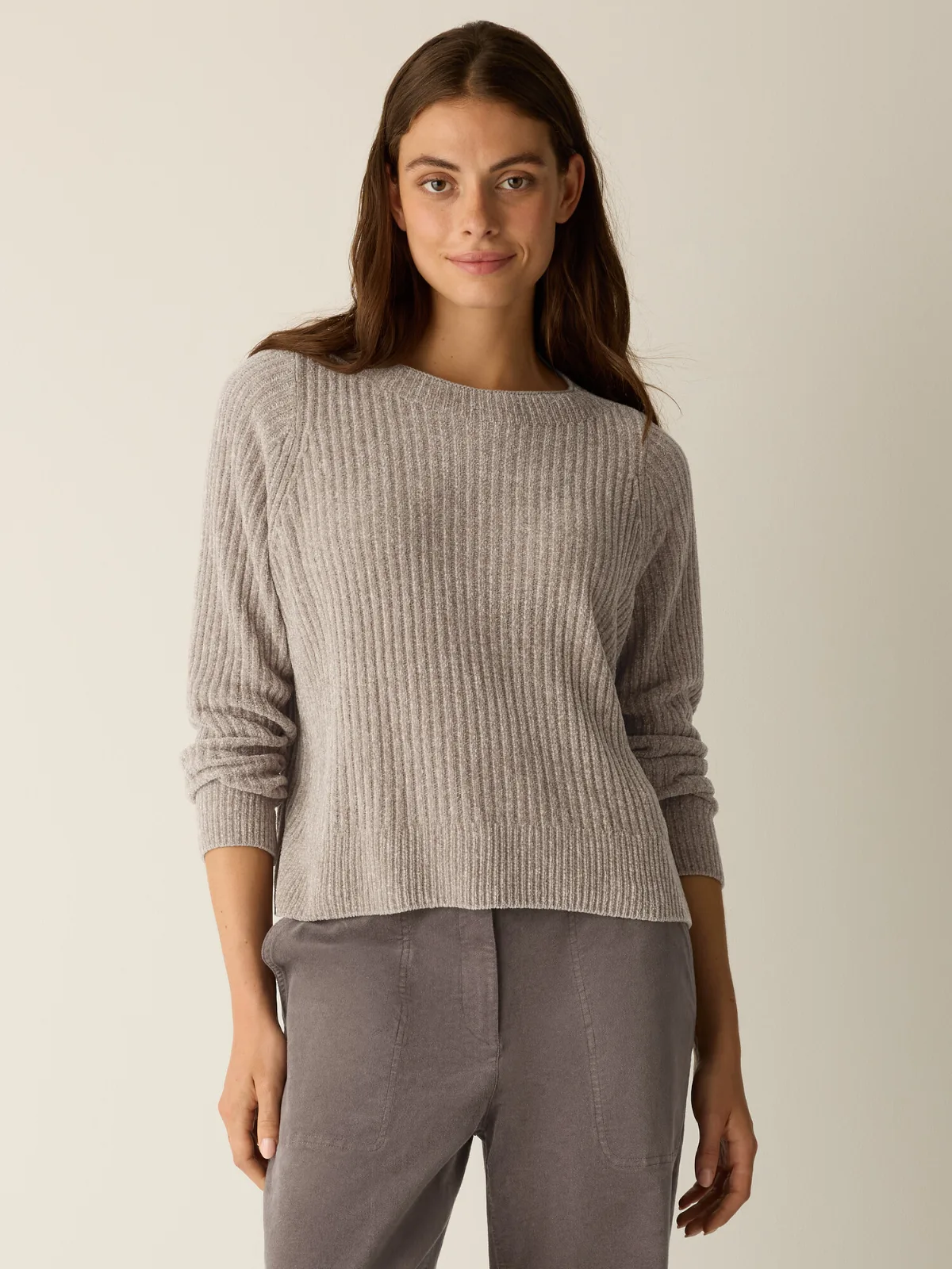 Chenille Blend Crew Neck Top by EILEEN FISHER