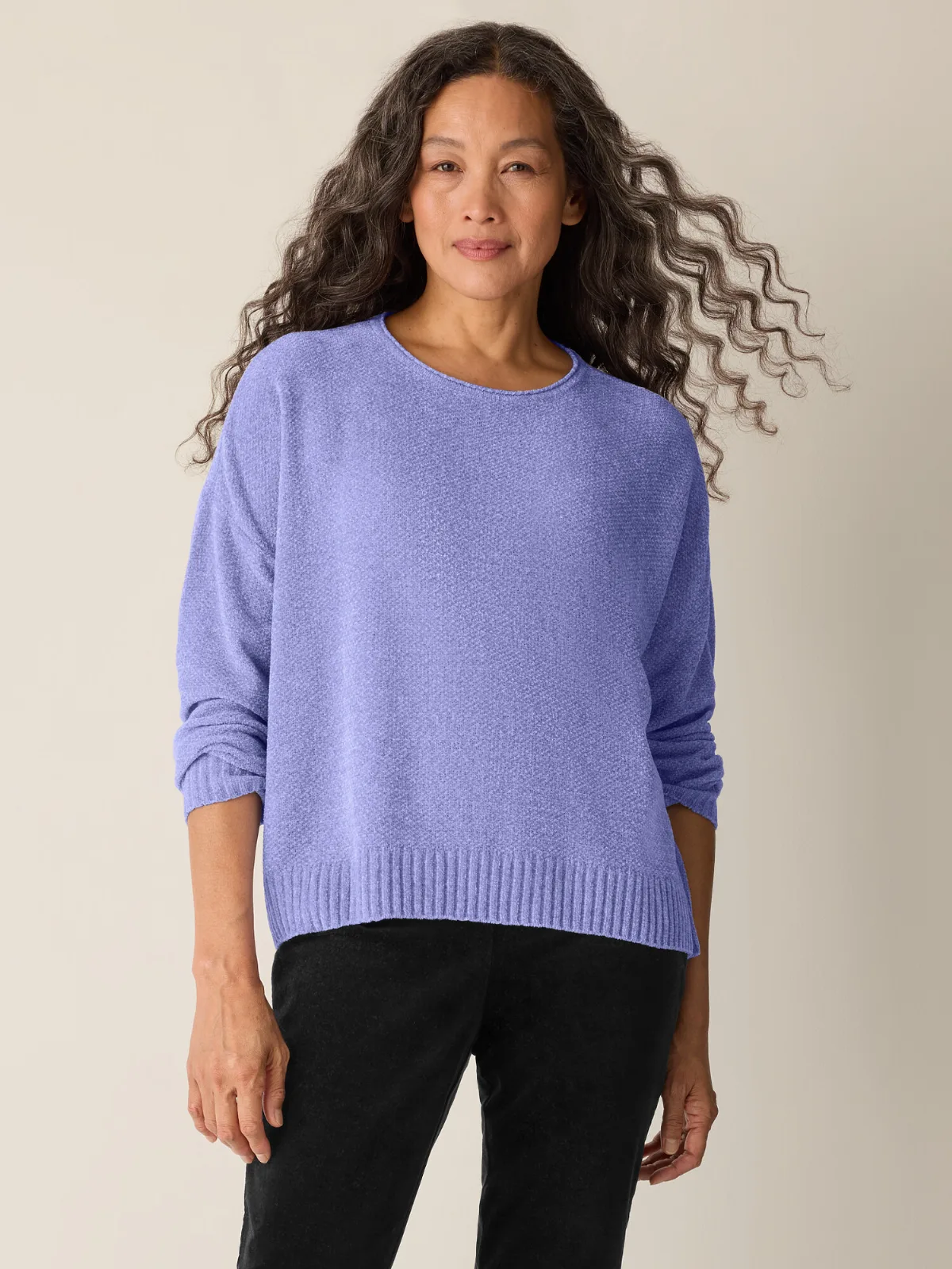 Chenille Blend Crew Neck Top