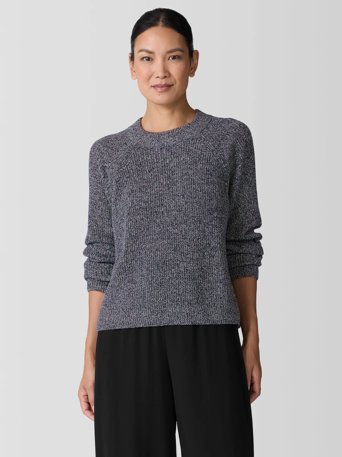 Recycled Cotton Twist Mock Neck Top