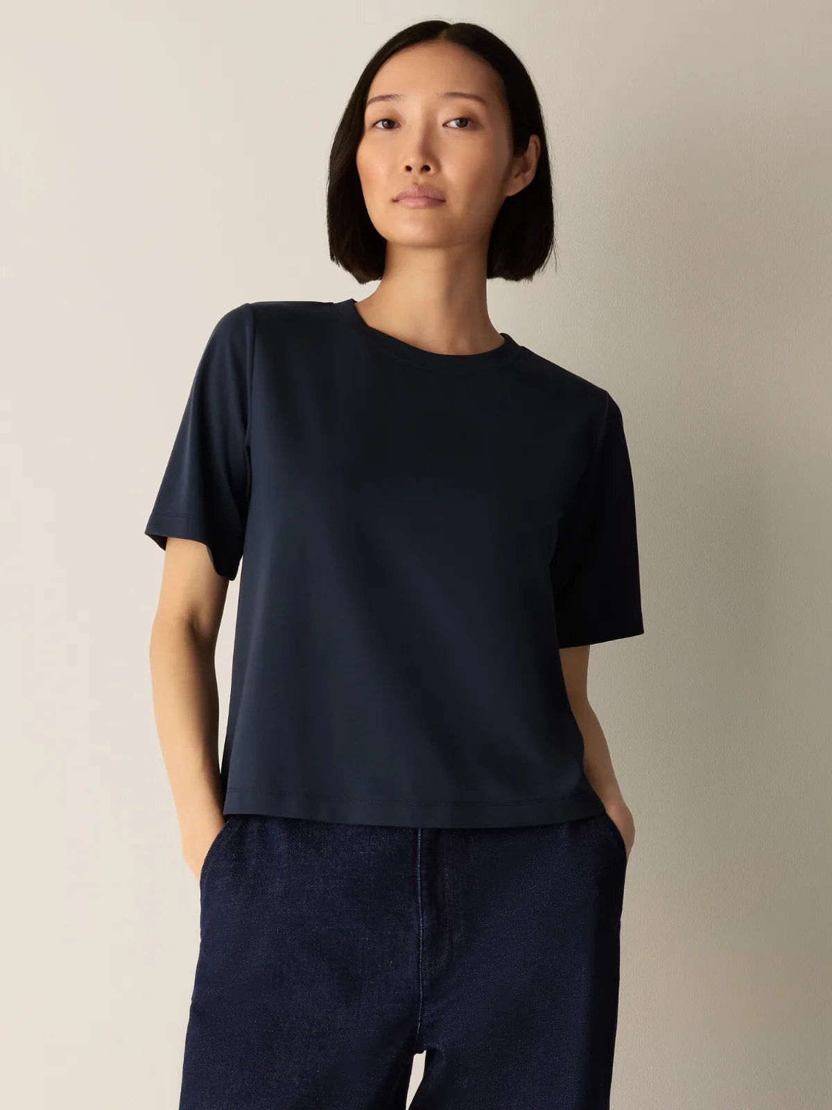 Extra-Fine Ponte Crew Neck Tee