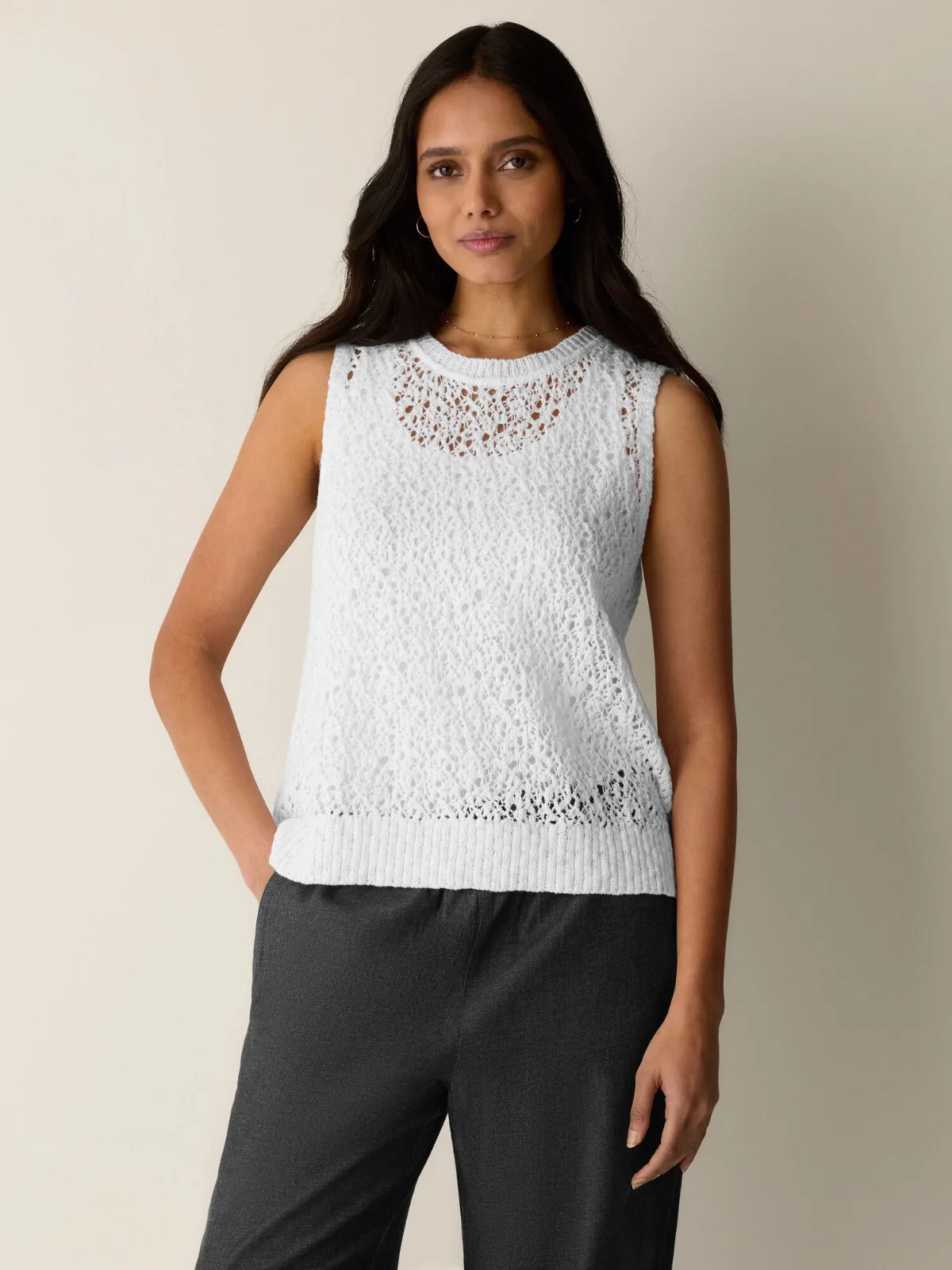 Peruvian Organic Cotton Slub Jewel Neck Tank