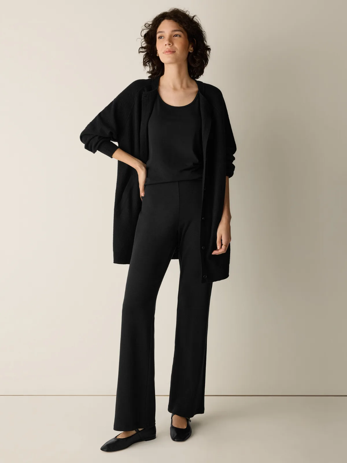 Cozy Brushed Terry Hug Kick Pant by EILEEN FISHER