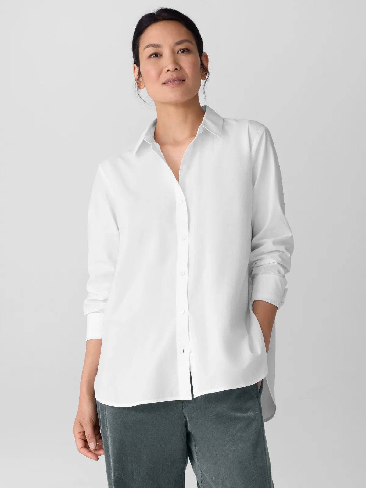 Organic Cotton Poplin Classic Collar Shirt