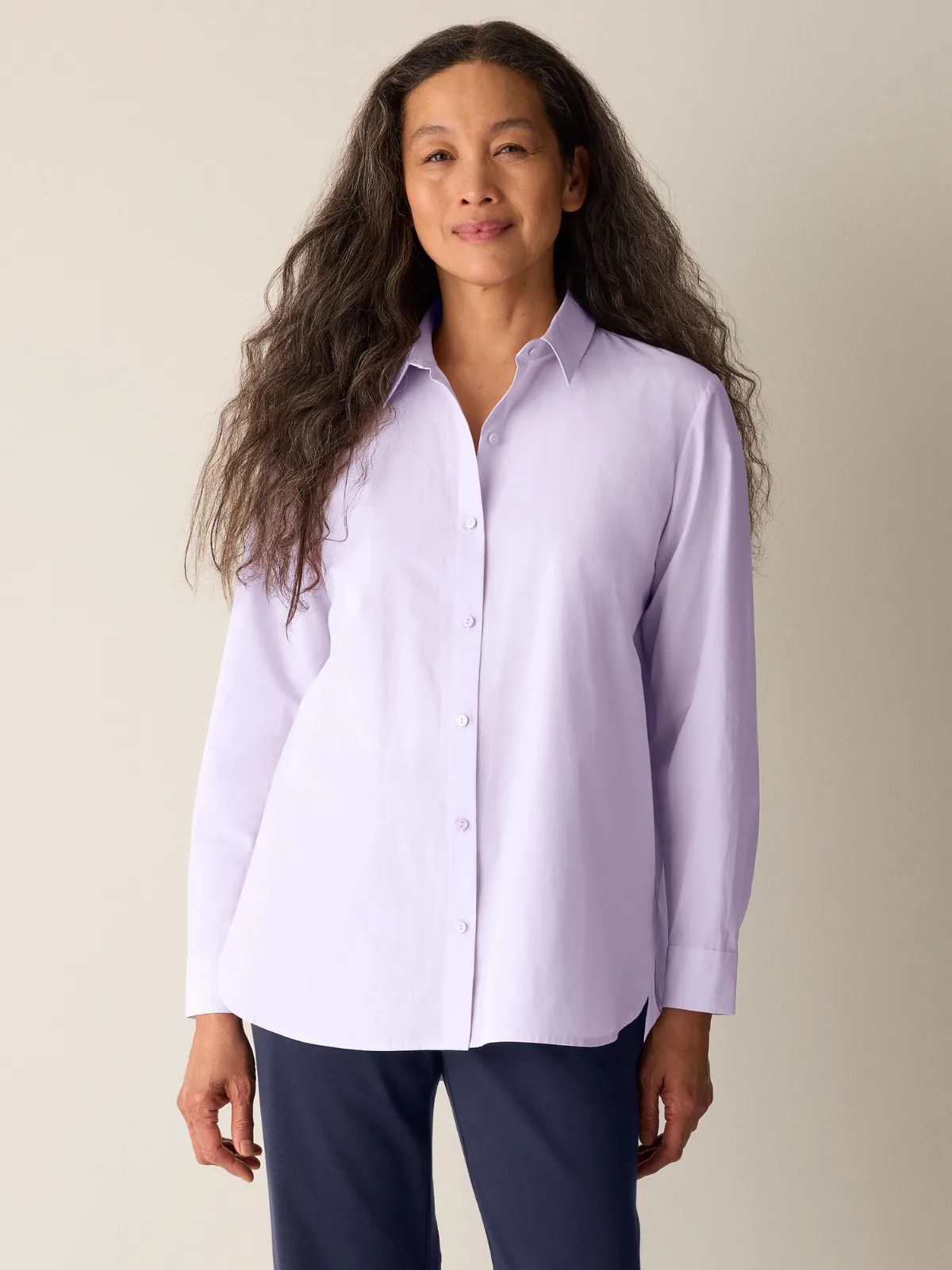 Organic Cotton Poplin Classic Collar Shirt by EILEEN FISHER