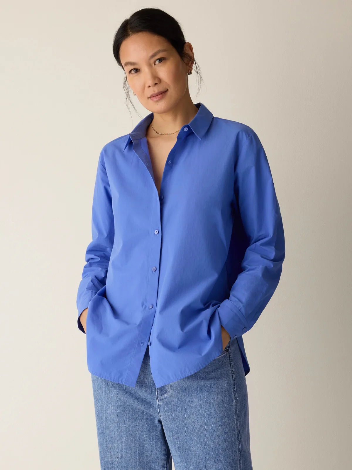 Organic Cotton Poplin Classic Collar Shirt