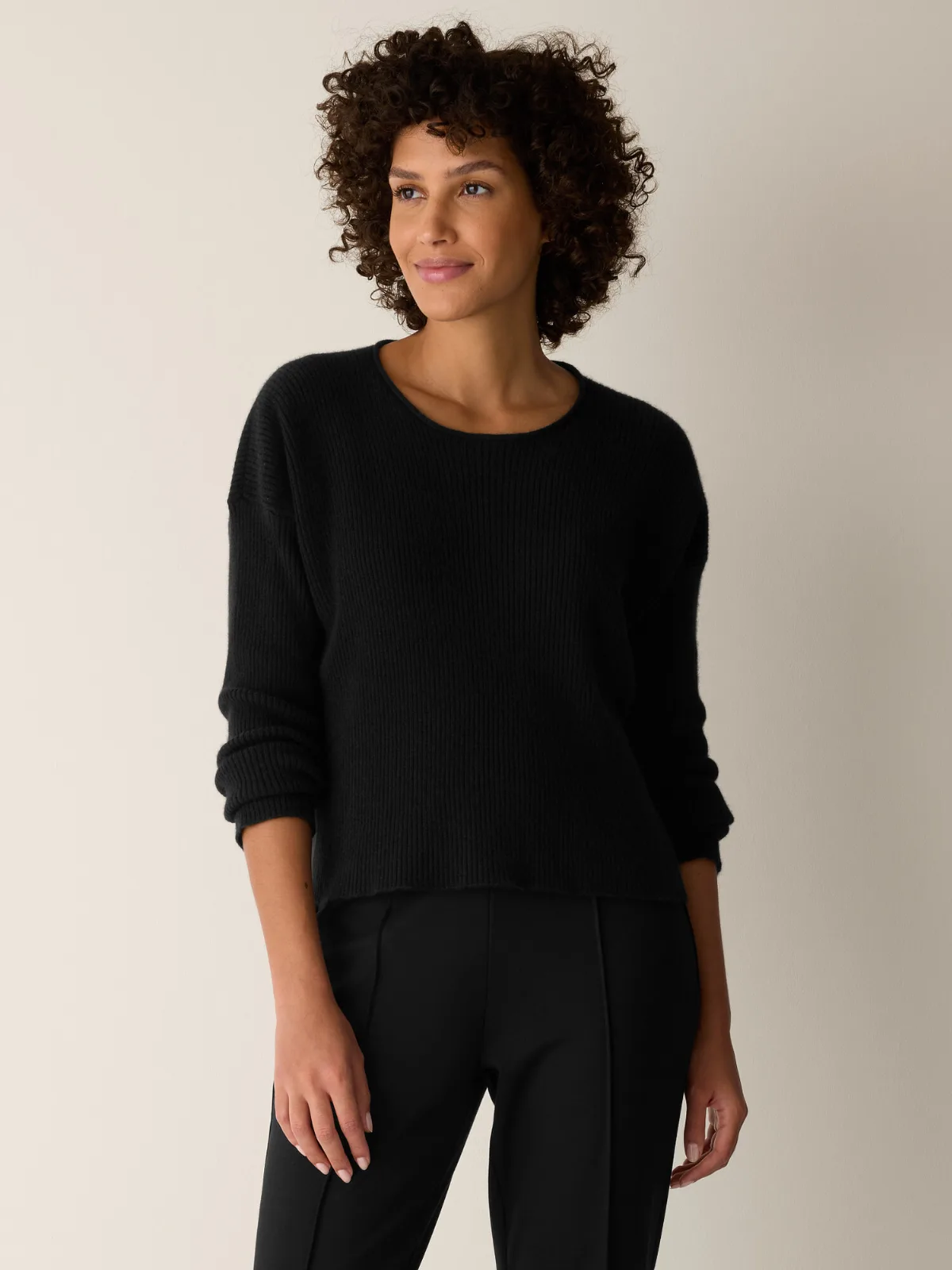 Italian Cashmere Crew Neck Top by EILEEN FISHER