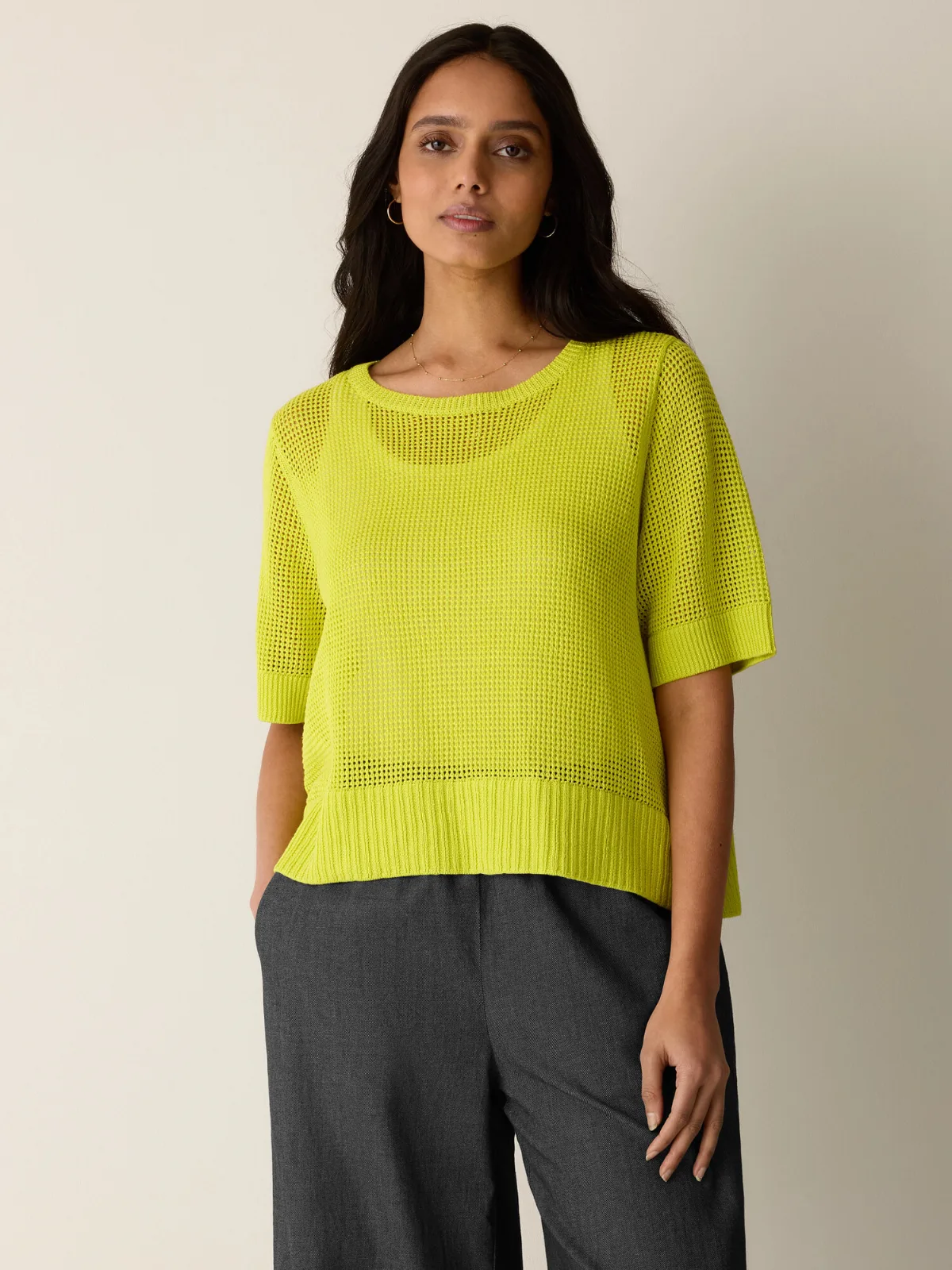 Organic Linen Cotton Round Neck Top