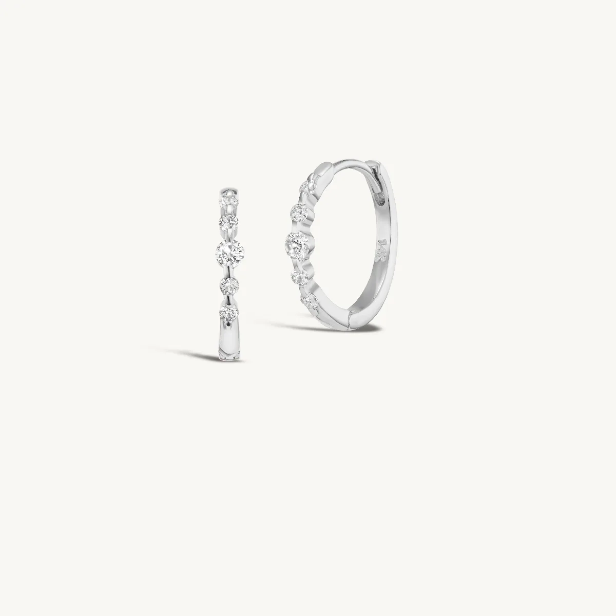 Graduating Diamond Hoops by Sophie Ratner Jewelry