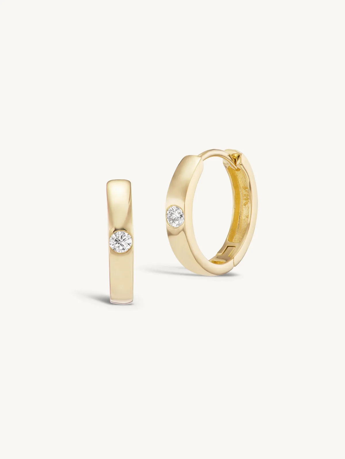 Wide Hoop with Diamond