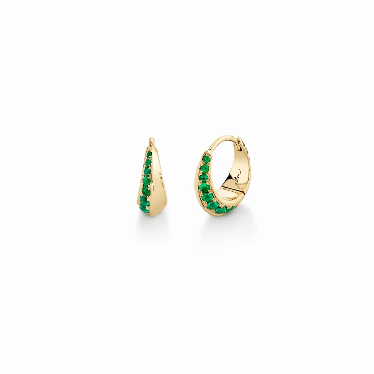 Pavé Mini Crescent Hoops