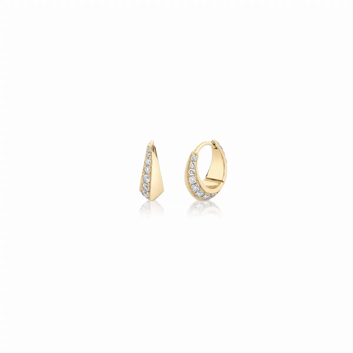 Pavé Mini Crescent Hoops