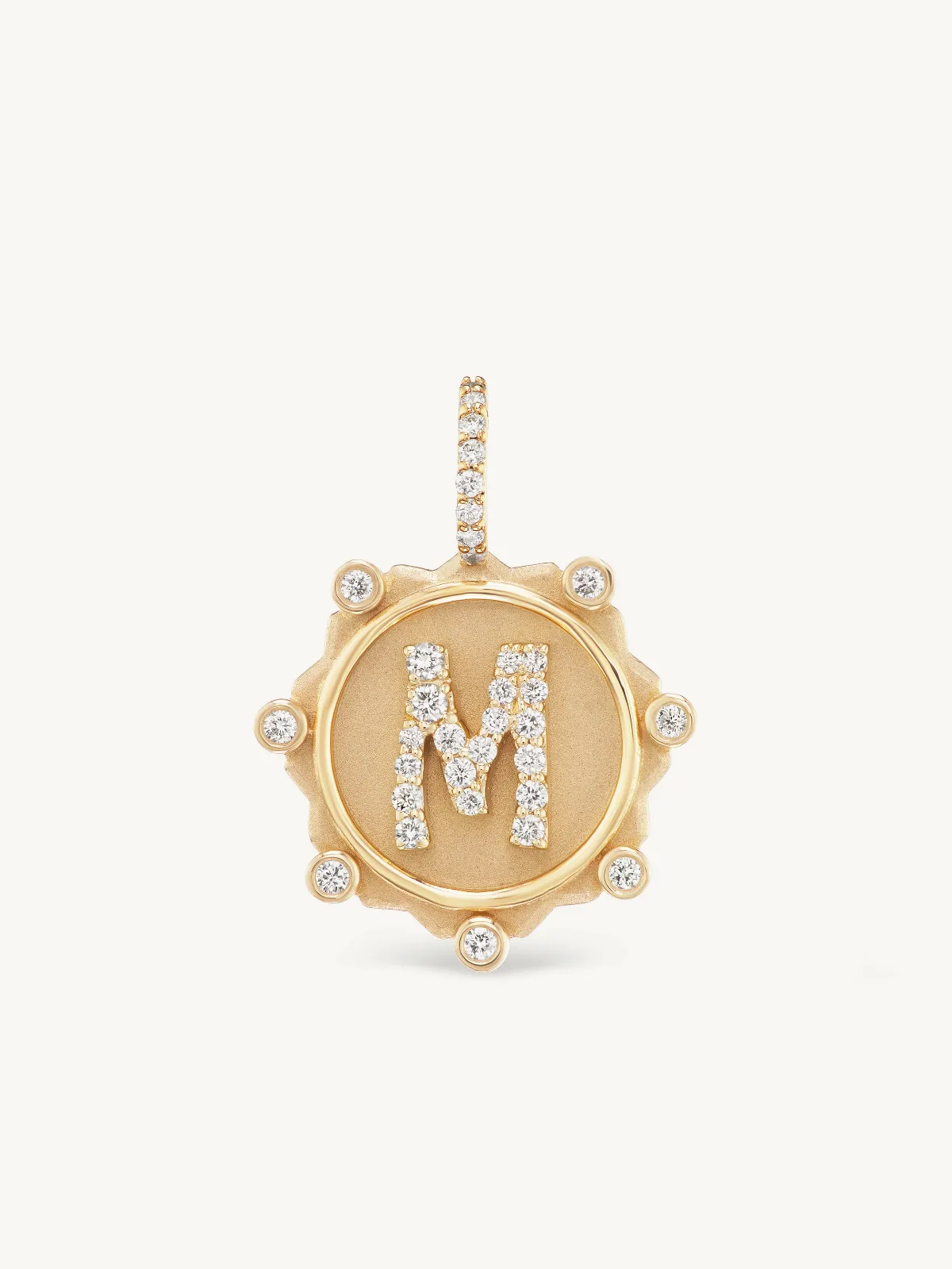 Pavé Alphabet Coin Charm