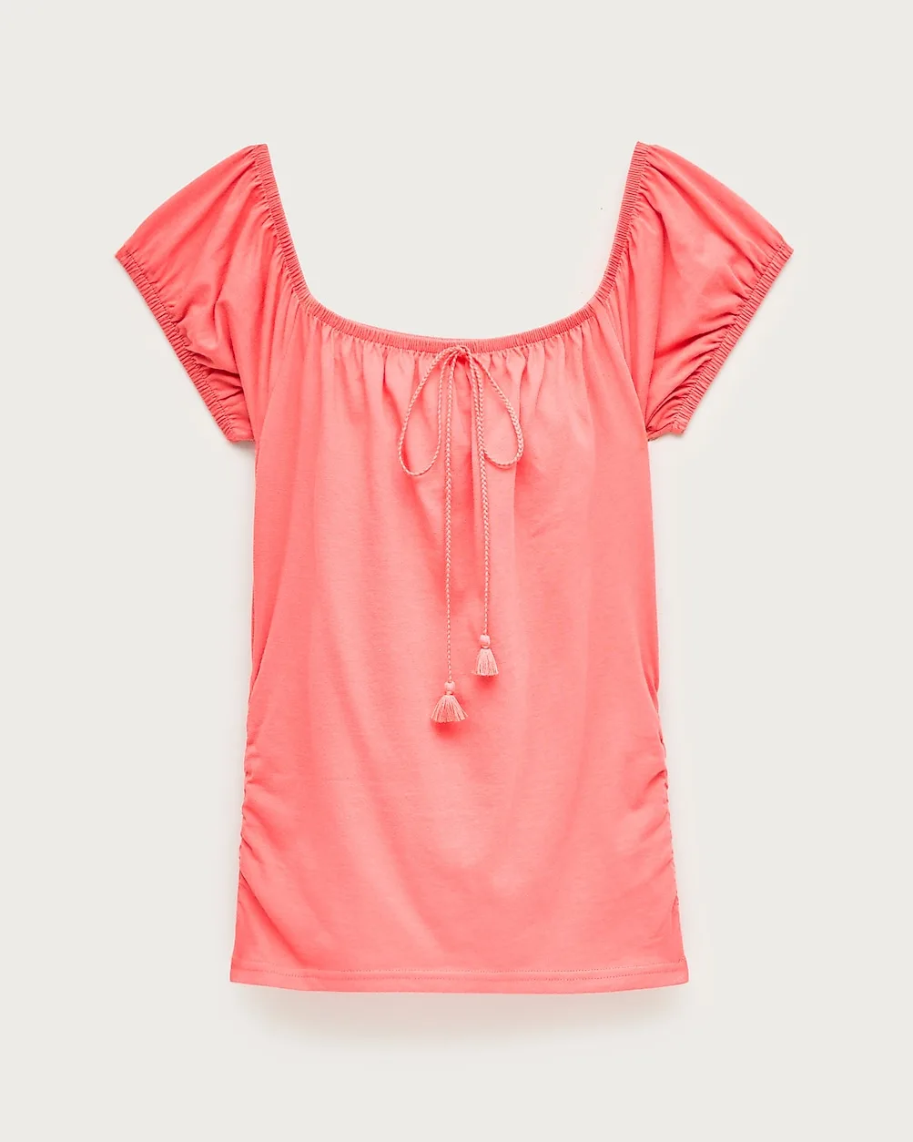 Vintage Jersey Ruched Tie-Front Top by J.Crew