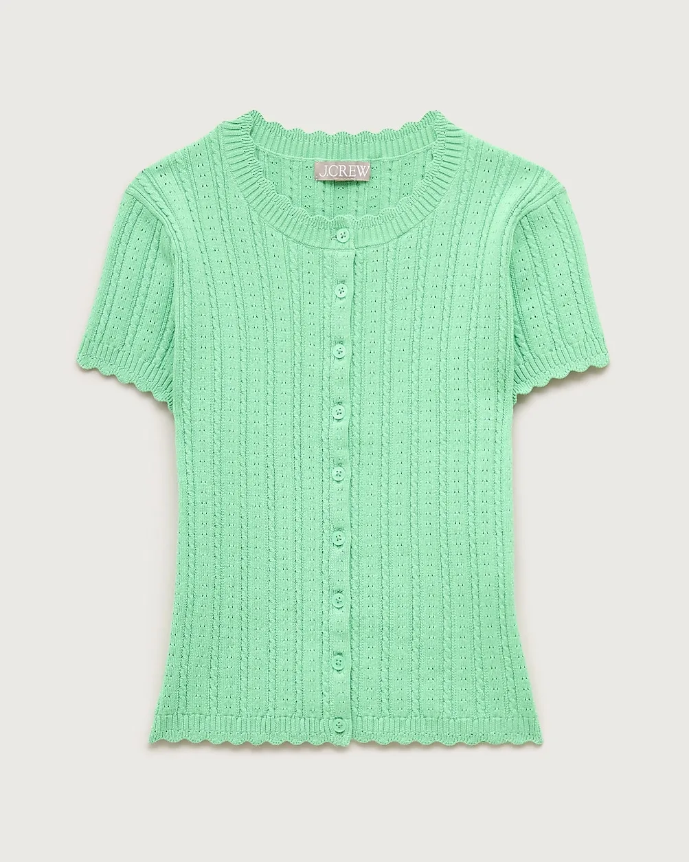Jackie Pointelle Short-Sleeve Cardigan