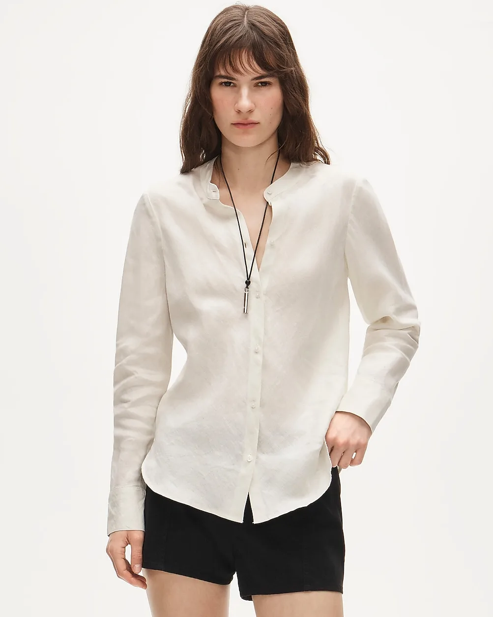 Bias-Cut Linen Shirt