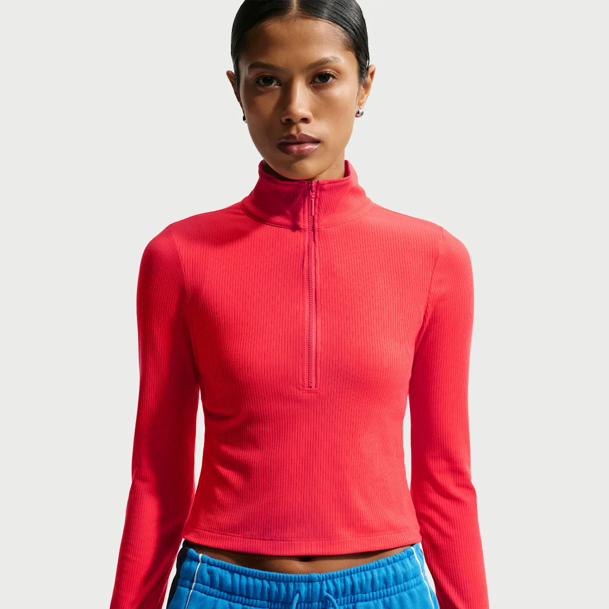 Sportswear Chill Knit Tight Quarter-Zip Long-Sleeve Ribbed Top