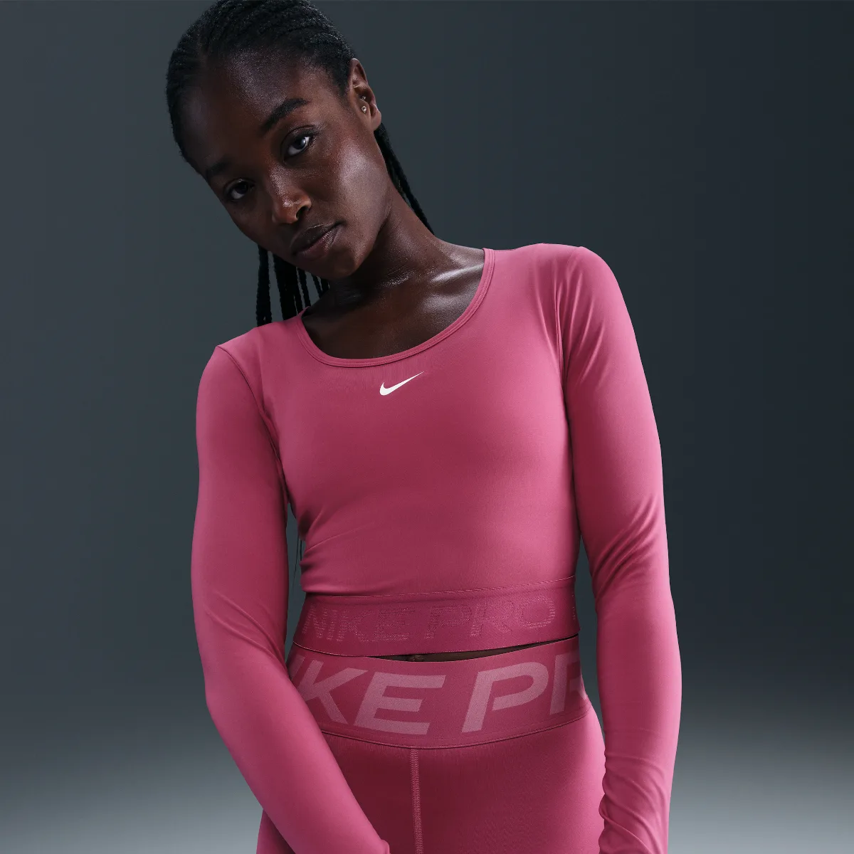 Nike Pro Dri-FIT Cropped Long-Sleeve Top