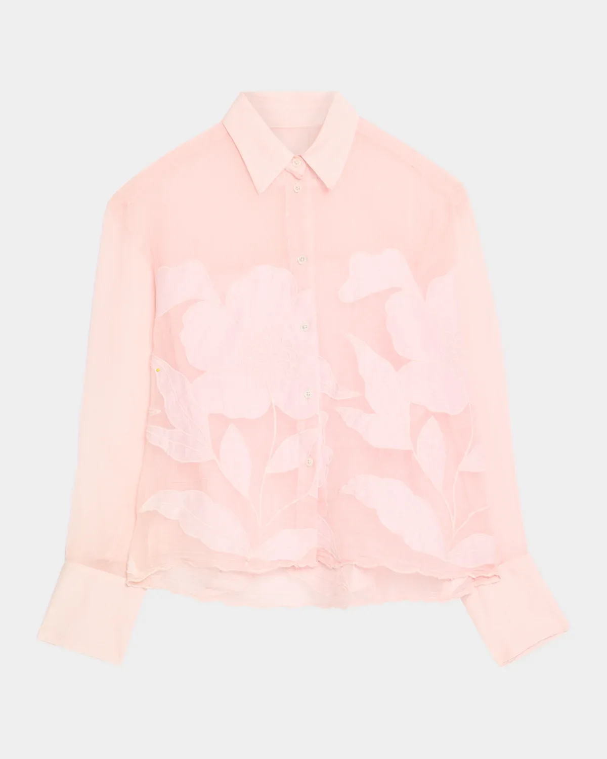 Floral Embroidered Button-Front Shirt