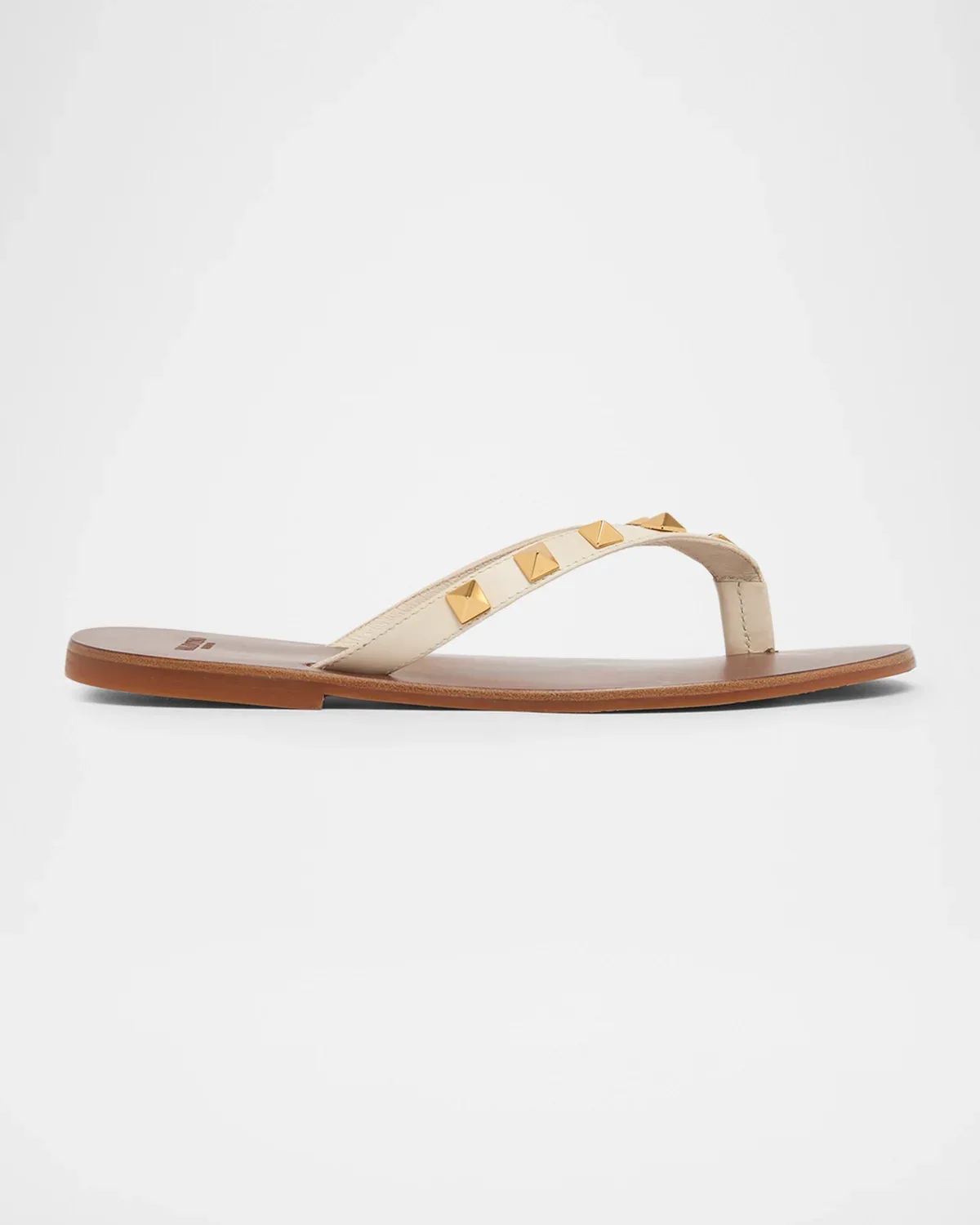Rockstud Leather Flat Thong Sandals