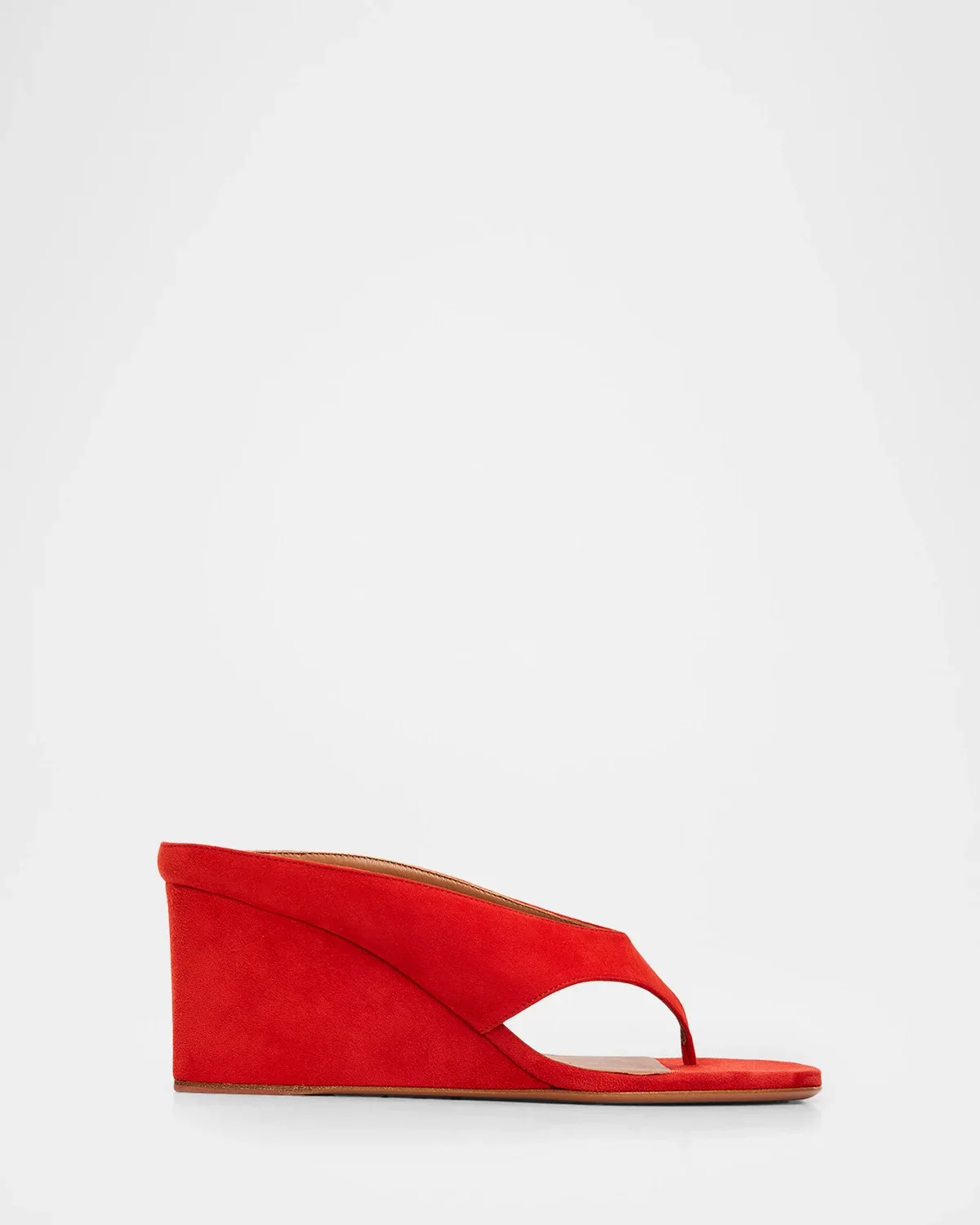 Suede Wedge Thong Sandals