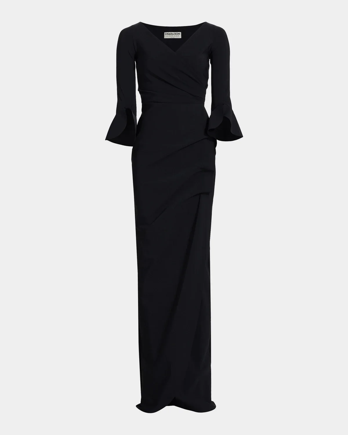 Zalfa Ruched Column Gown