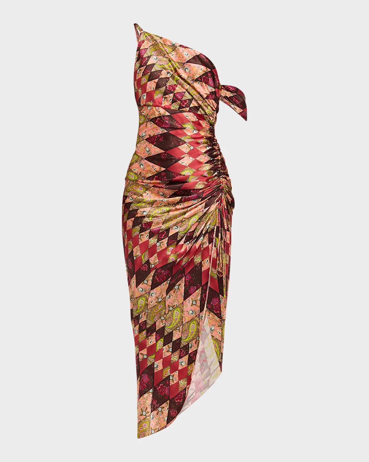 Elliana Draped Silk Midi Dress