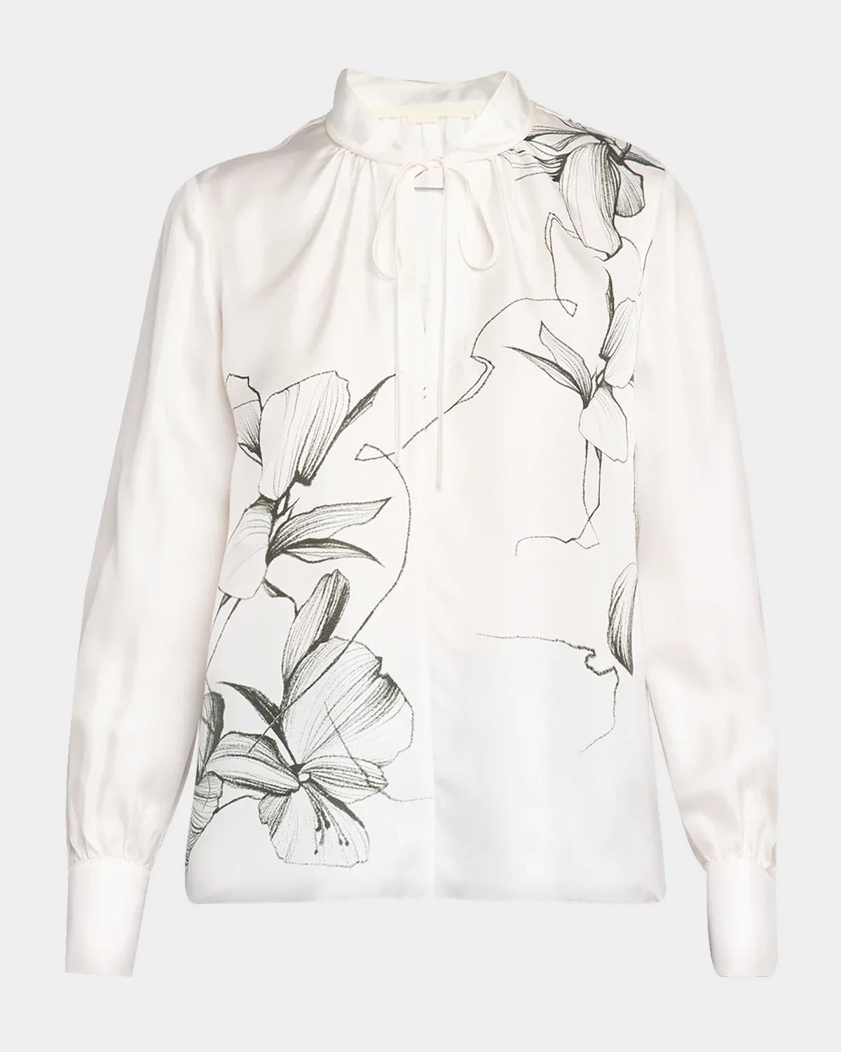 Shadow Floral Silk Blouse
