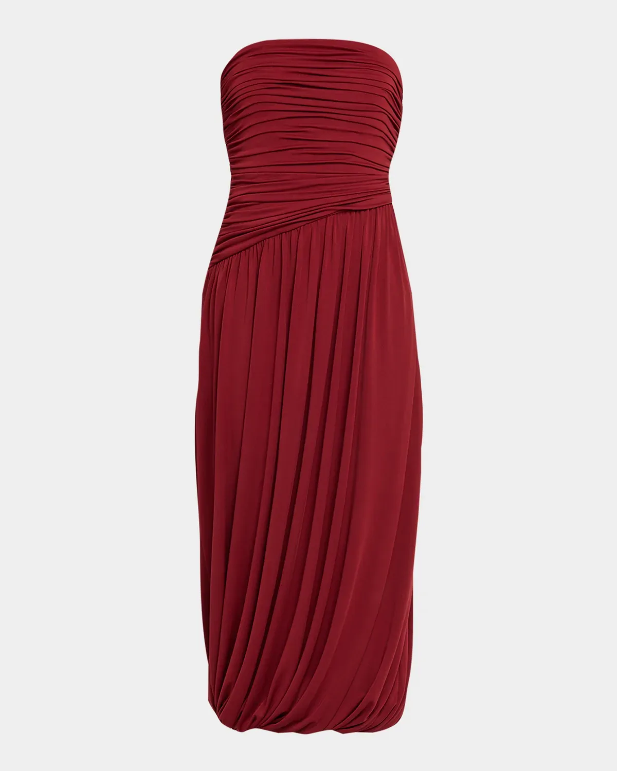 Rosine Draped Strapless Midi Dress
