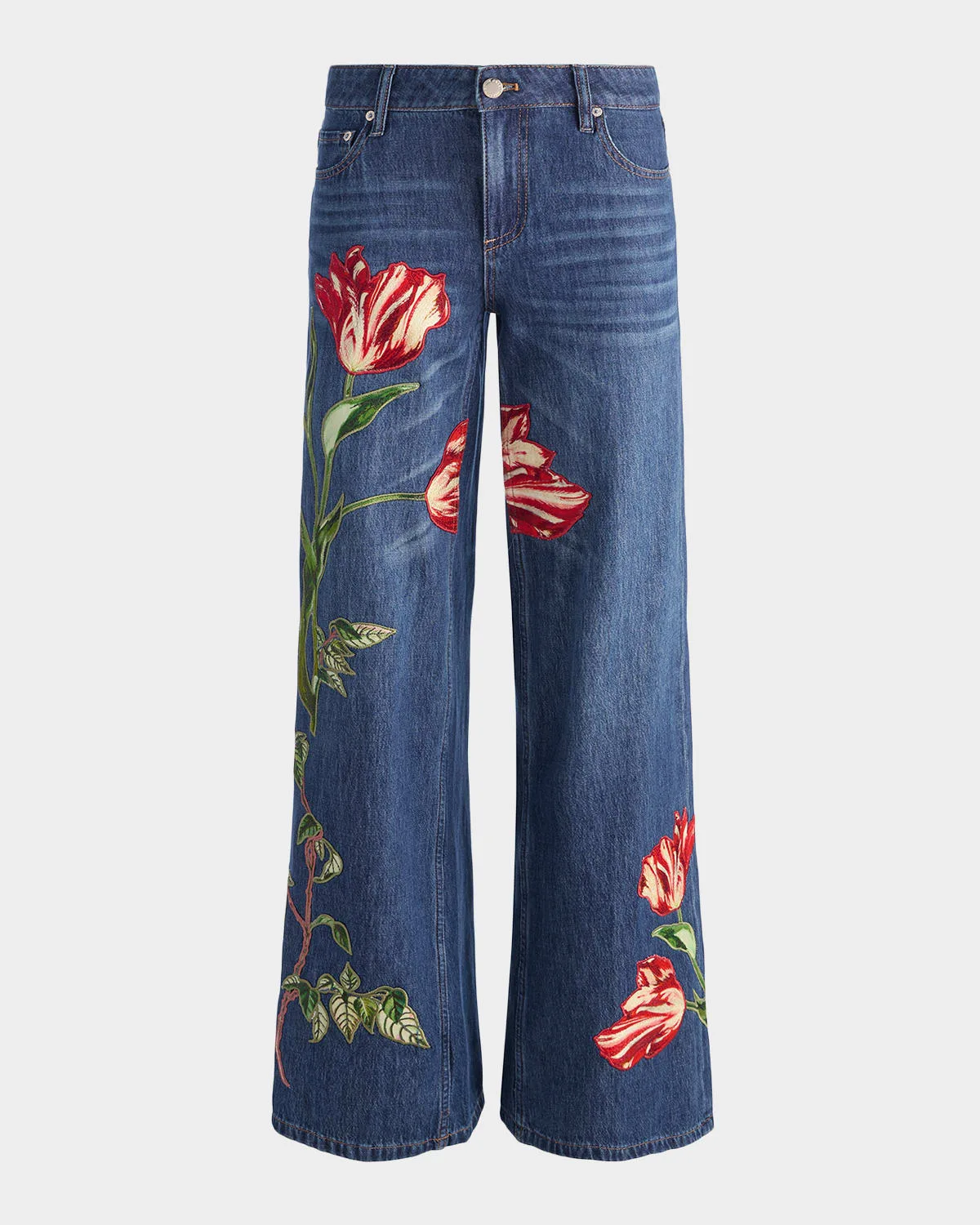 Amazing Low-Rise Embroidered Jeans