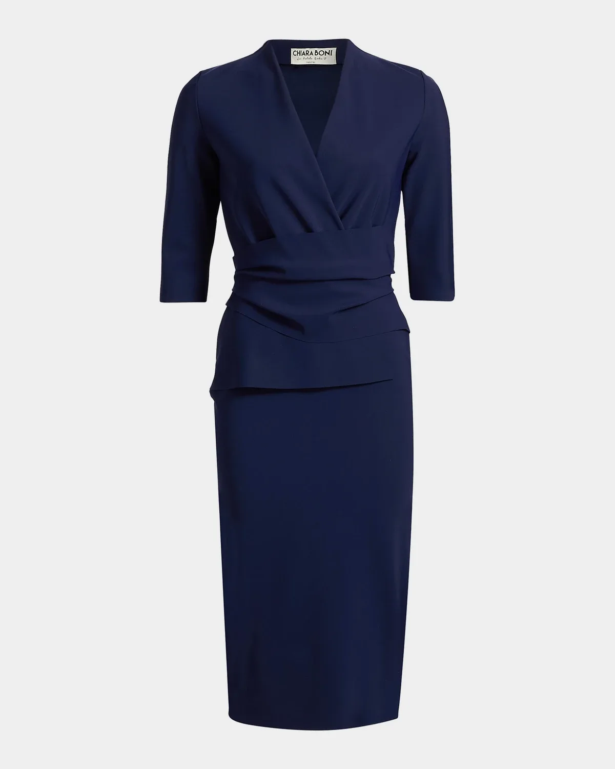 Agusia Surplice Cocktail Midi Dress