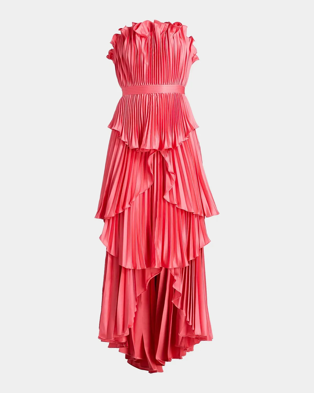 Janey Tiered Shell Strapless Gown