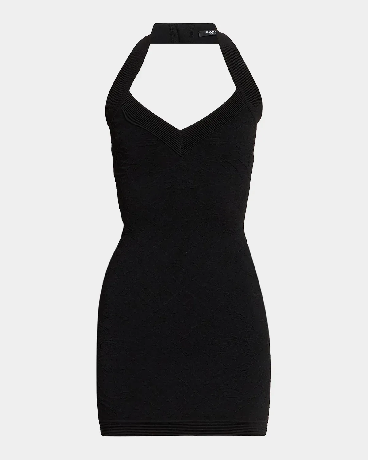 Compact Knit Halter Mini Dress