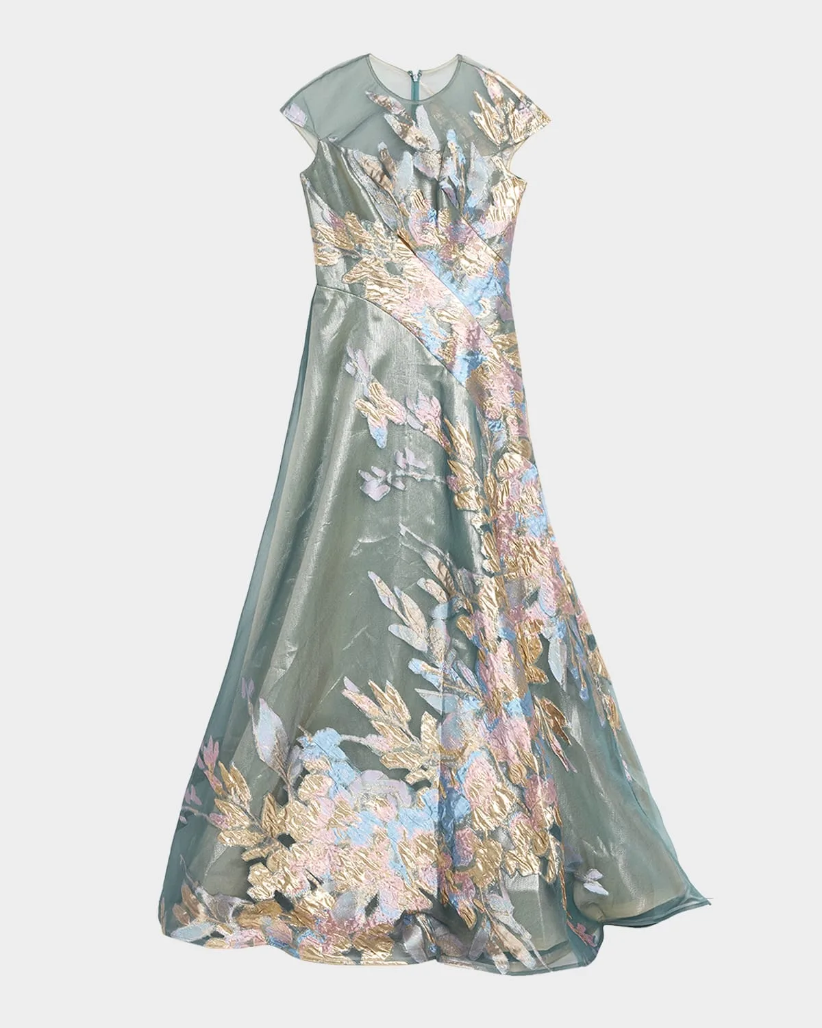 Illusion Tulle & Fil Coupe Draped Gown by Rene Ruiz Collection