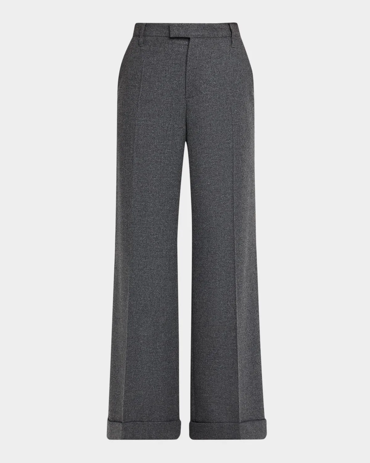 Cashmere-Wool Wide-Legs Trousers