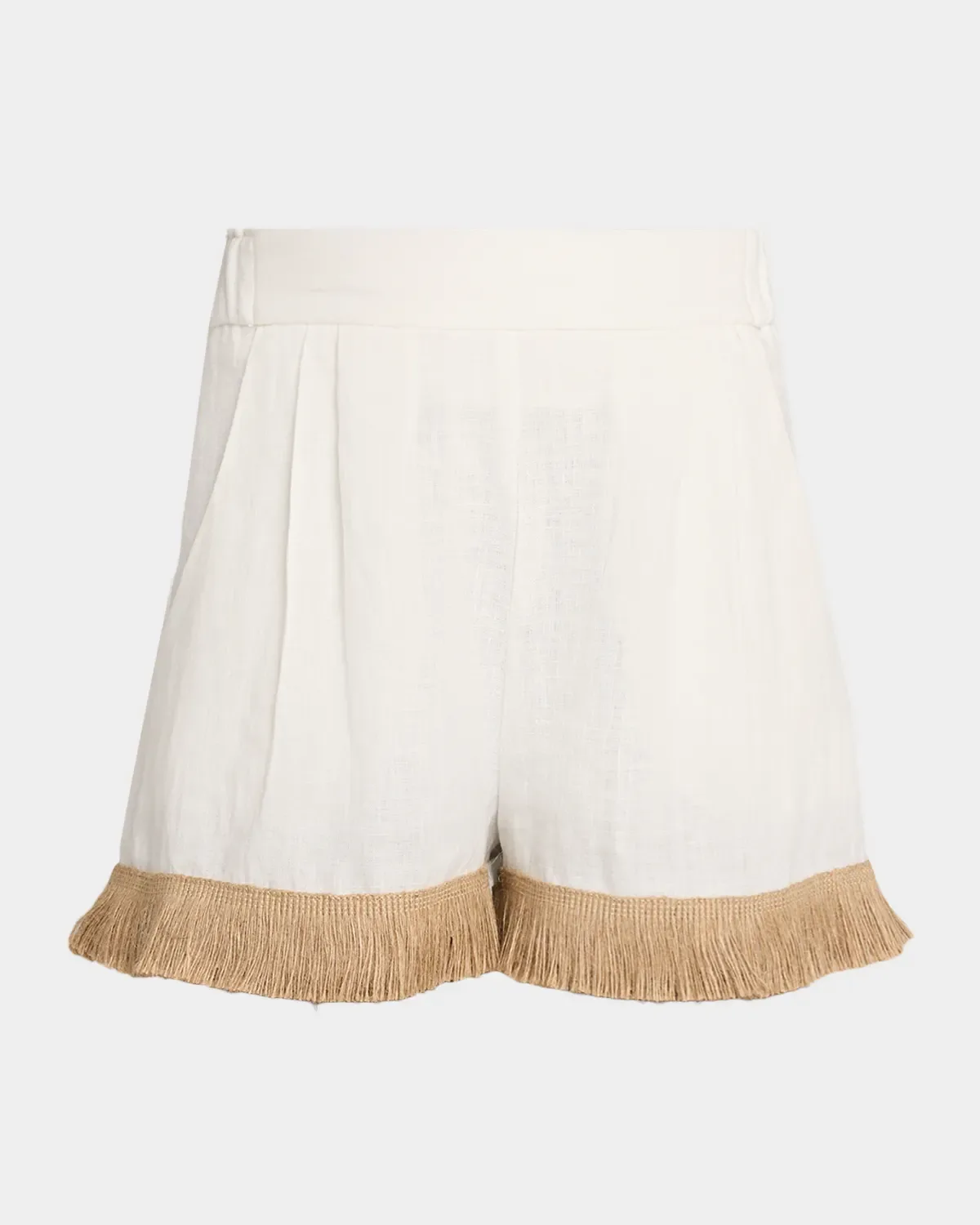 Mia Fringe-Trim Linen Shorts