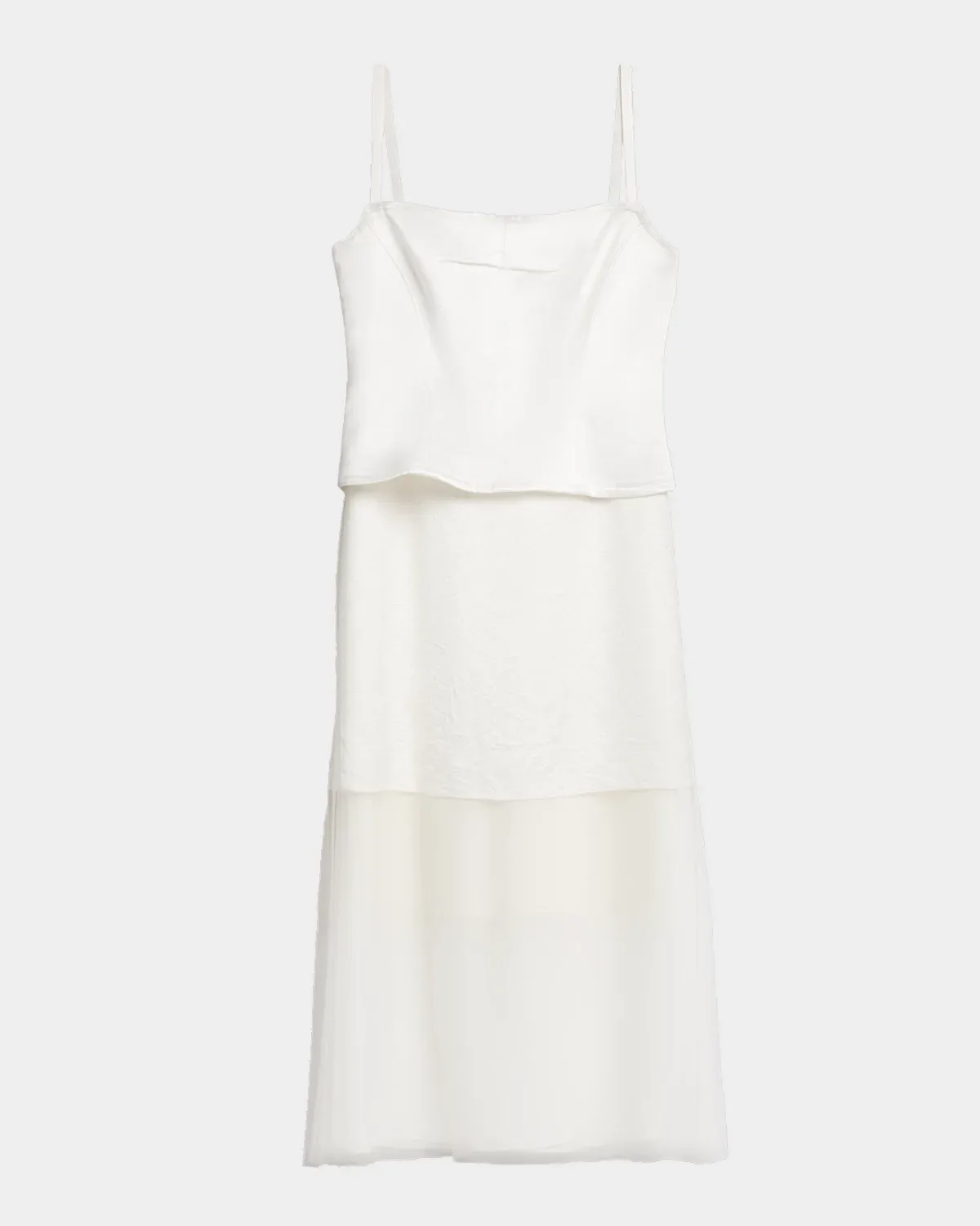 Sleeveless Washed Twill Layered Midi Dress